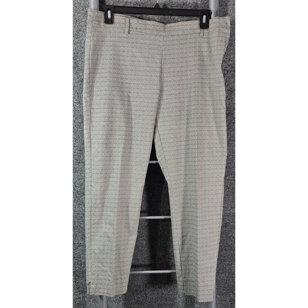 HM Womens Slim Fit Ankle Trousers Black White Geometric Print Size 16 34x27